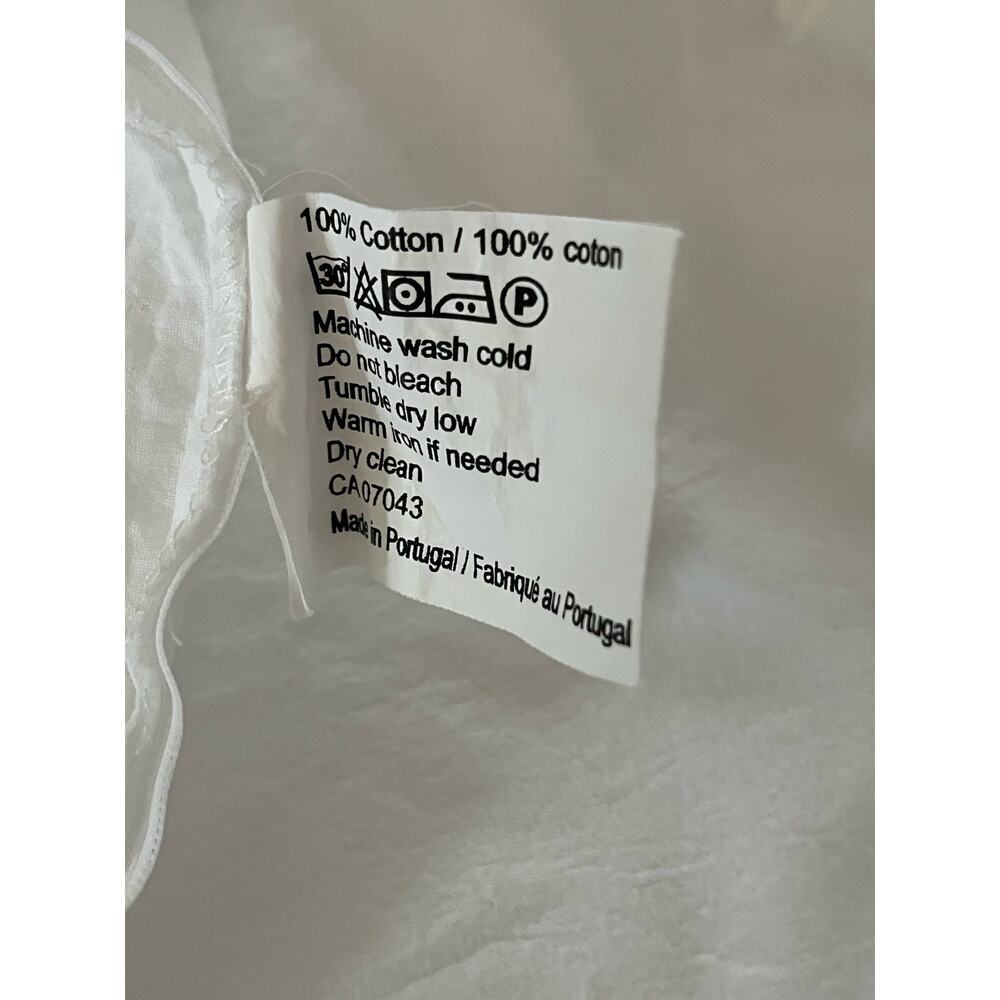 PiuBelle 2 Cotton Euro Shams Ruffled Fringe Edges White Shabby Chic - Picture 8 of 8